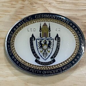Challenge Coin Navy USN Chiefs Mess CPO USS Germantown Military